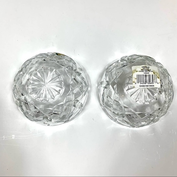 (2) Waterford Crystal Araglin Votives with Candles - Picture 3 of 13